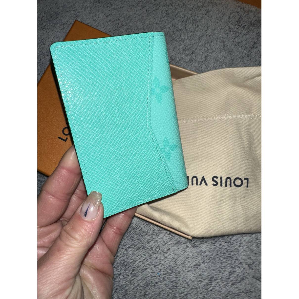 Pocket organizer cloth small bag Louis Vuitton Green in Cloth