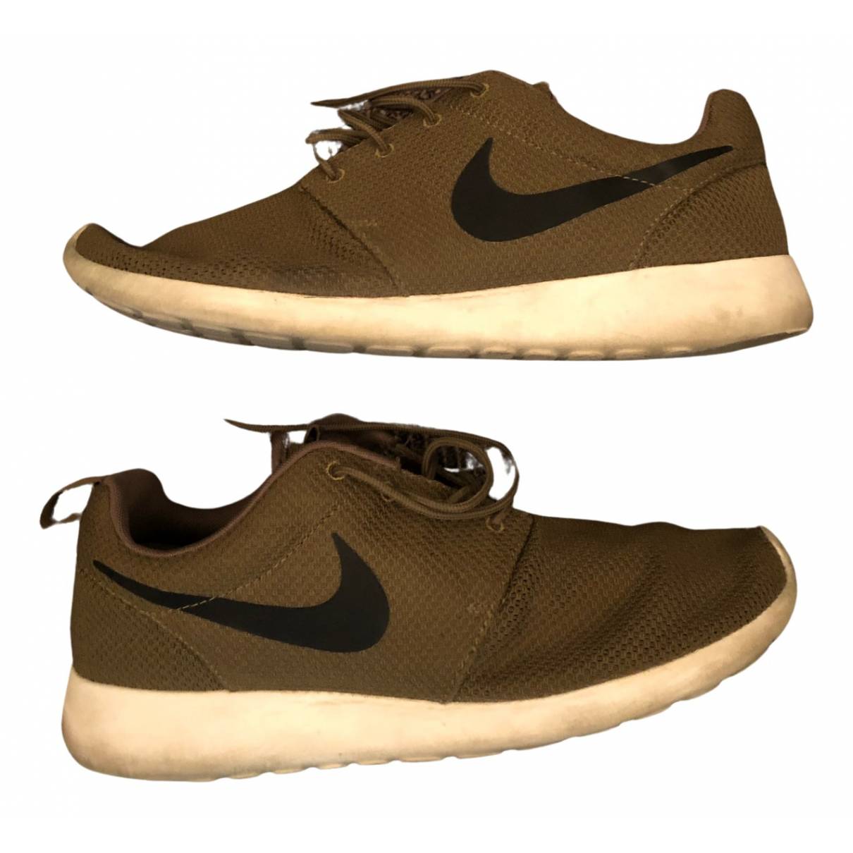 Roshe run cloth low trainers Nike Green size 11 US in Cloth - 18397409