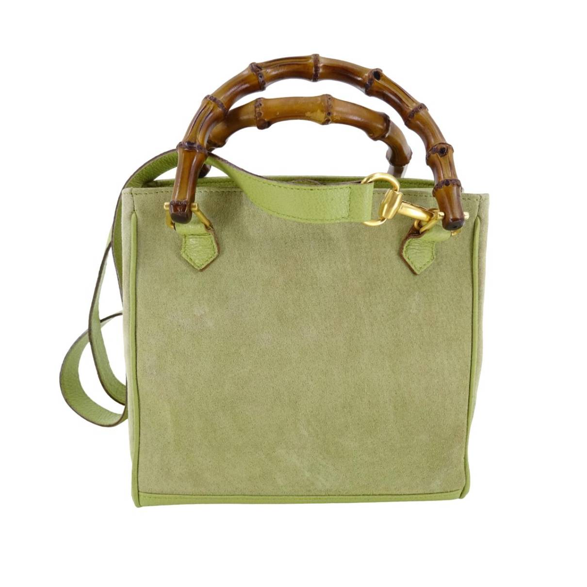 Bamboo leather crossbody bag Gucci Green in Leather - 29763356