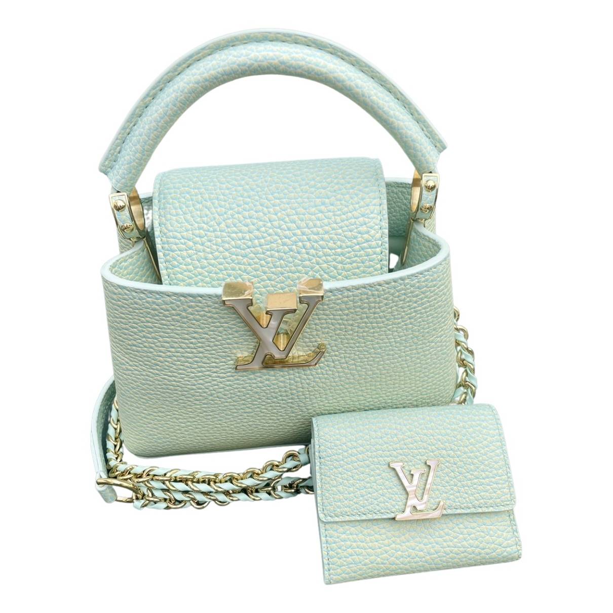 Louis Vuitton Red And White Taurillon Mini Capucines Silver