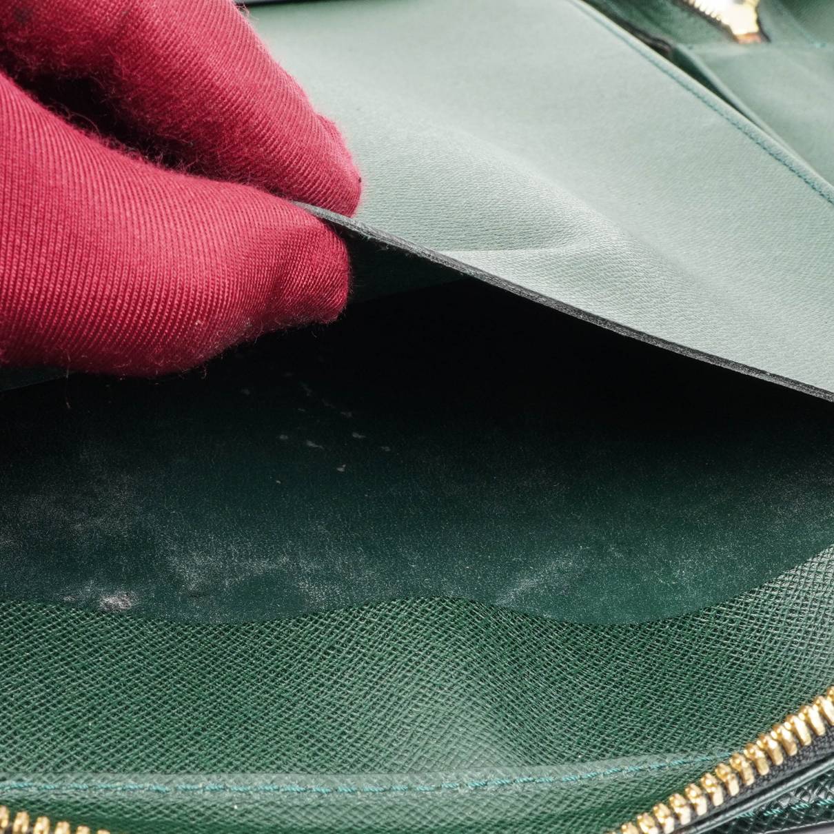 Louis Vuitton Louis Vuitton Green Taiga Leather Clutch Document Case