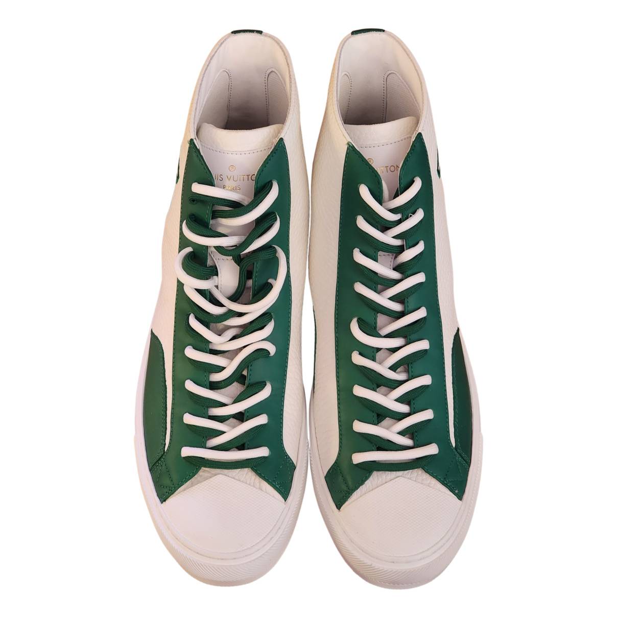 Tattoo leather high trainers Louis Vuitton Green size 8 US in Leather -  33193365