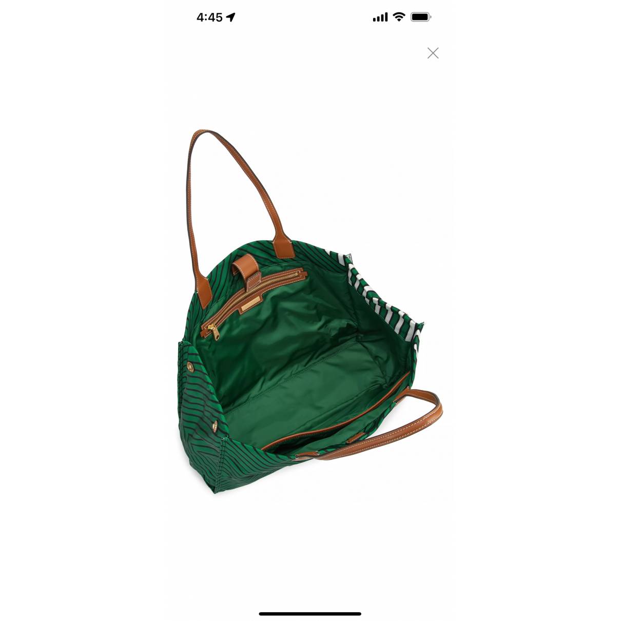 tory burch green tote bag