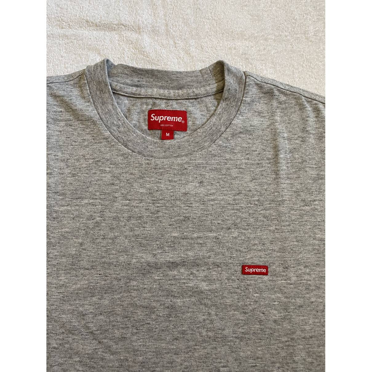 Supreme - Authenticated Box Logo T-Shirt - Cotton Grey Plain For Man, Very Good condition