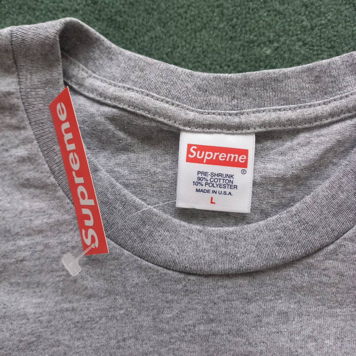 Supreme - Authenticated Box Logo T-Shirt - Cotton Grey Plain For Man, Never Worn, with Tag