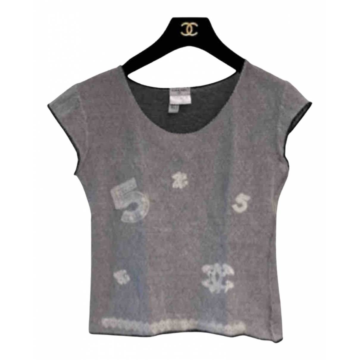 T-shirt Chanel Grey size 38 FR in Cotton - 16962645