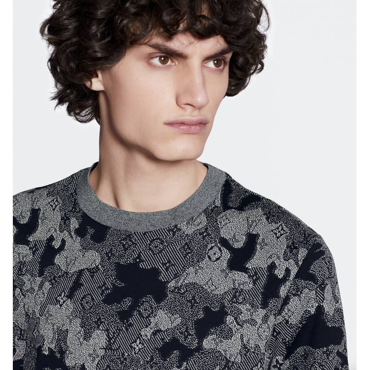 T-shirt Louis Vuitton Grey size M International in Cotton - 25367801