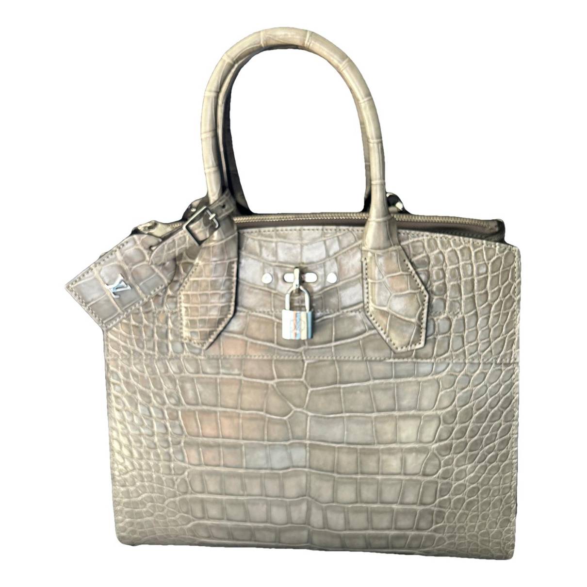 City steamer crocodile handbag Louis Vuitton Grey in Crocodile - 36958431