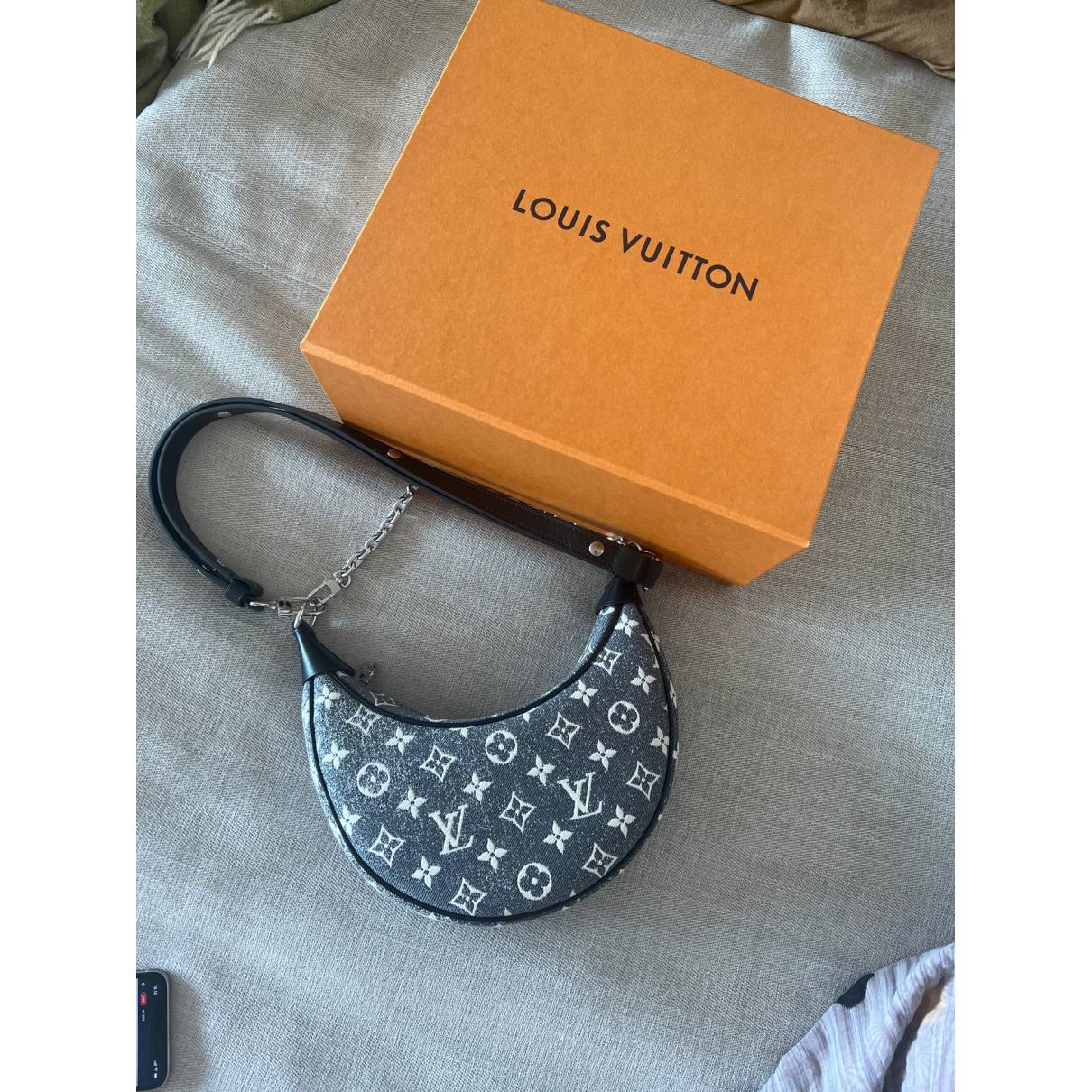 LOUIS VUITTON black and grey denim handbag with gold hardware – Loop  Generation