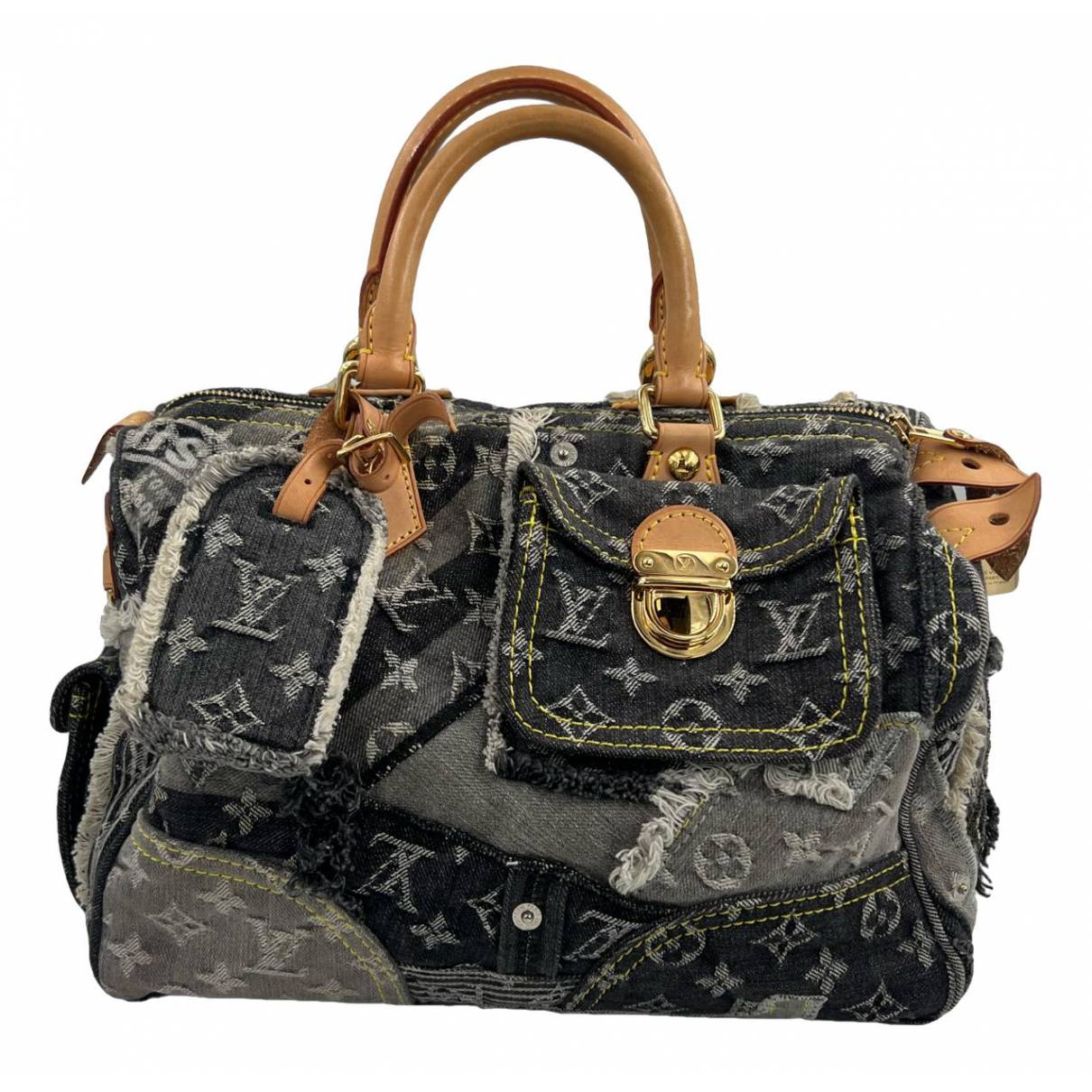 Louis Vuitton, Bags, Authentic Louis Vuitton Denim Patchwork Speedy