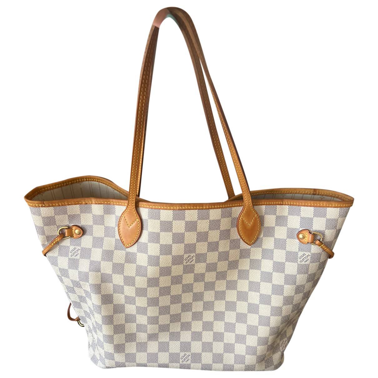 Neverfull leather tote Louis Vuitton Grey in Leather - 35107492