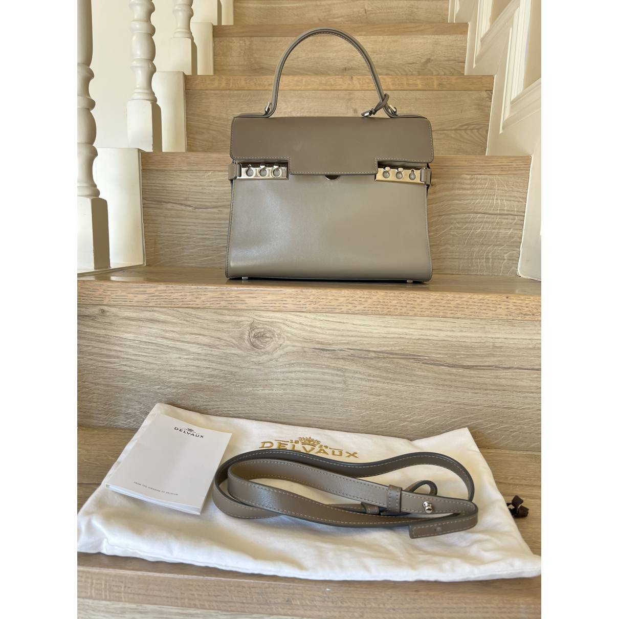 Tempête leather handbag Delvaux Grey in Leather - 29479465