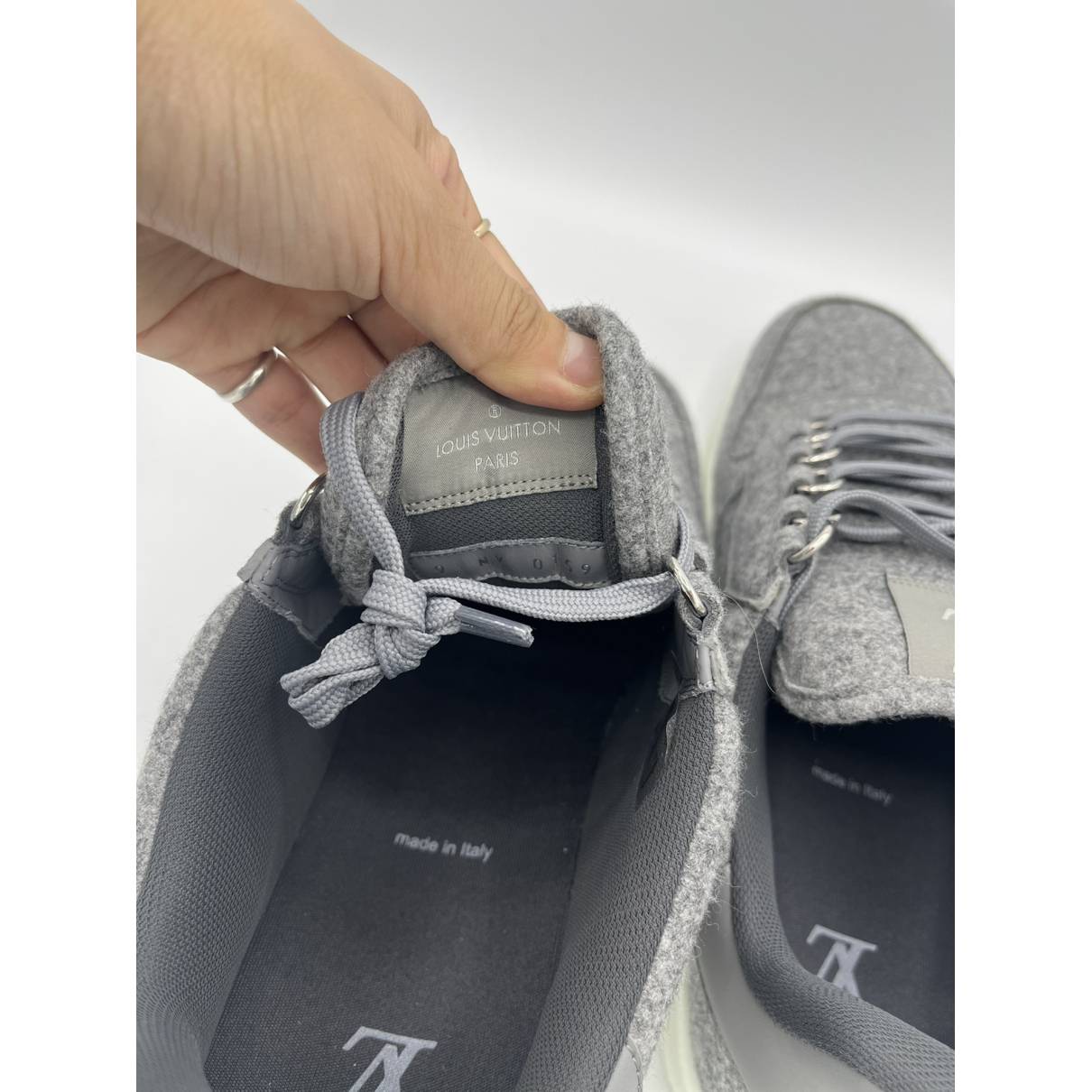 Lv trainer low trainers Louis Vuitton Grey size 10.5 US in Other - 32723074