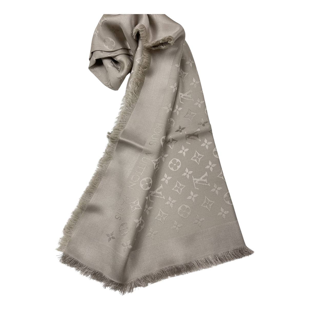 Louis Vuitton Monogram Classic Scarf Charcoal Grey Wool