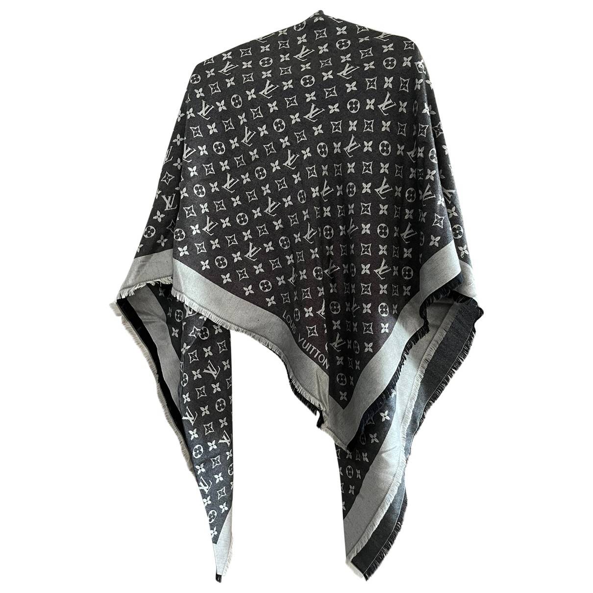 Châle monogram silk scarf Louis Vuitton Grey in Silk - 36092372