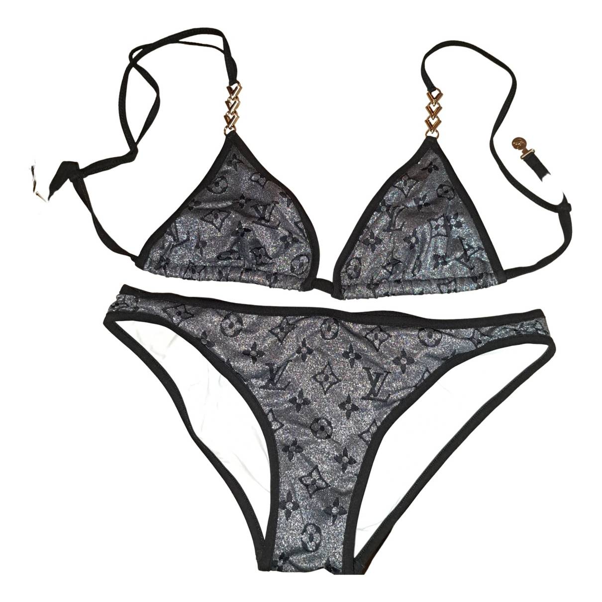 Two-piece swimsuit Louis Vuitton Black size 36 FR in Polyester - 23761975