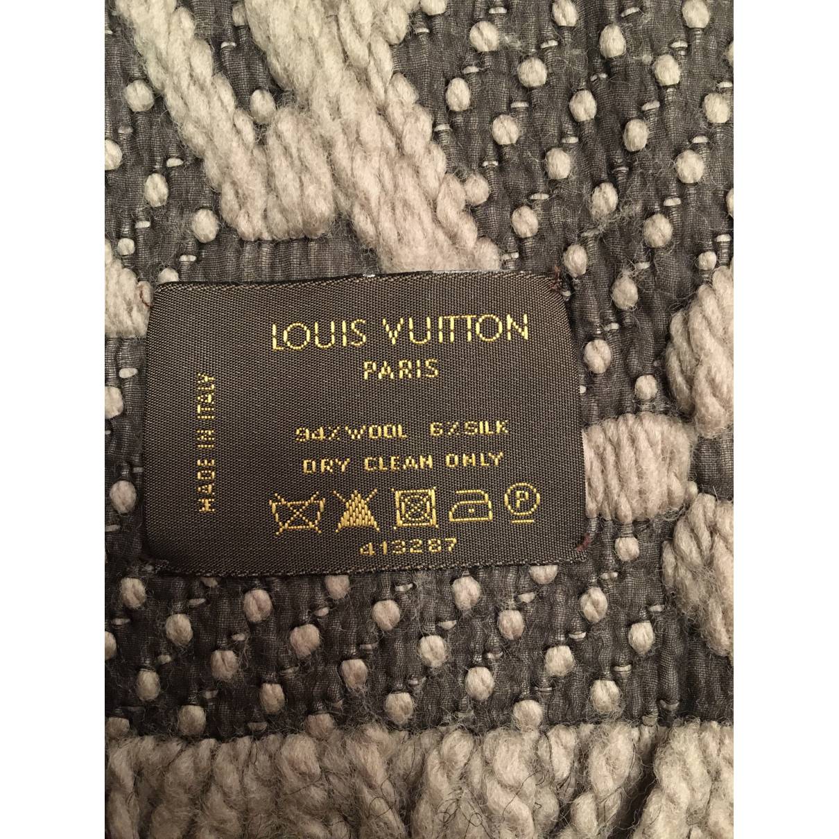 Logomania wool scarf Louis Vuitton Grey in Wool - 29494951