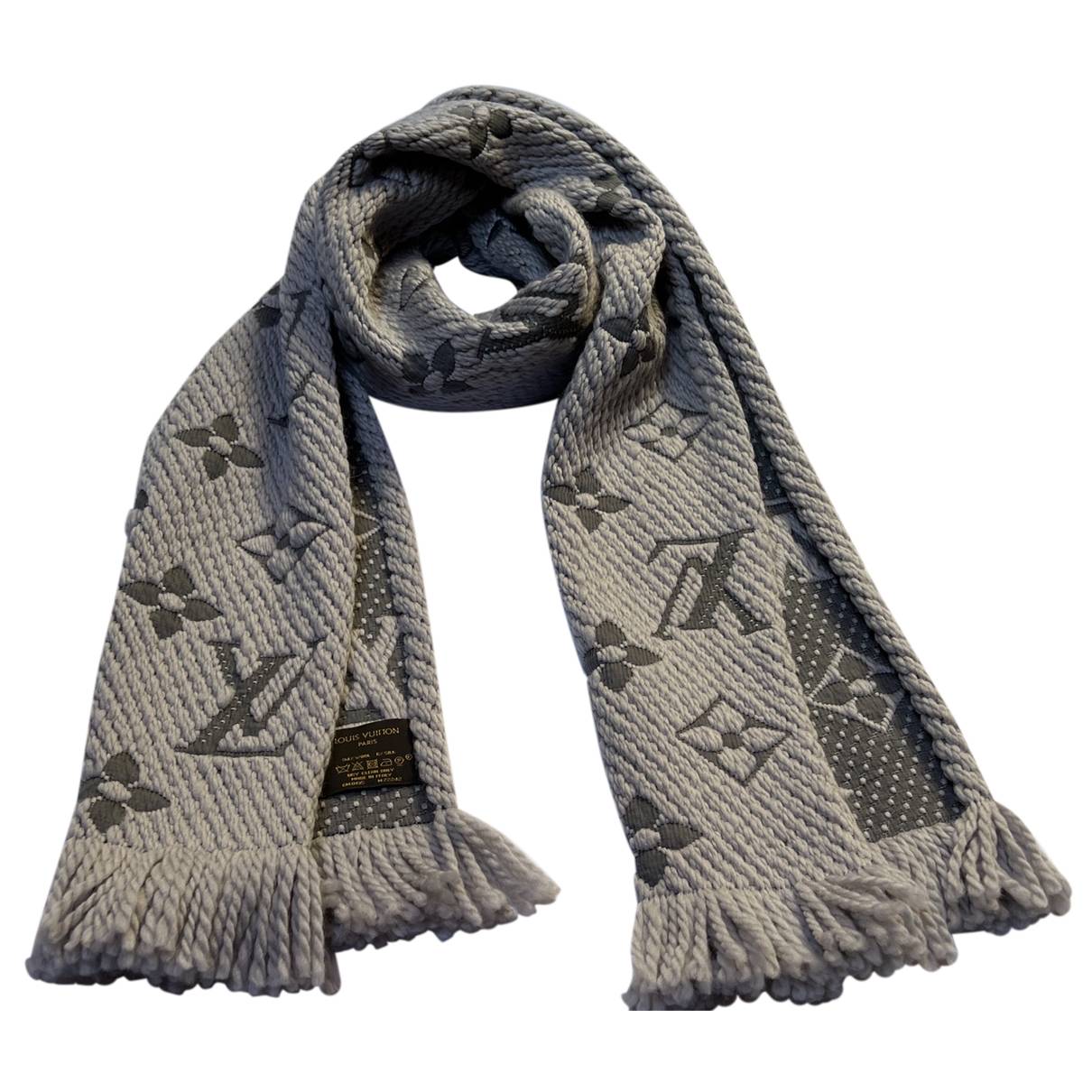 Logomania wool scarf Louis Vuitton Purple in Wool - 35375291