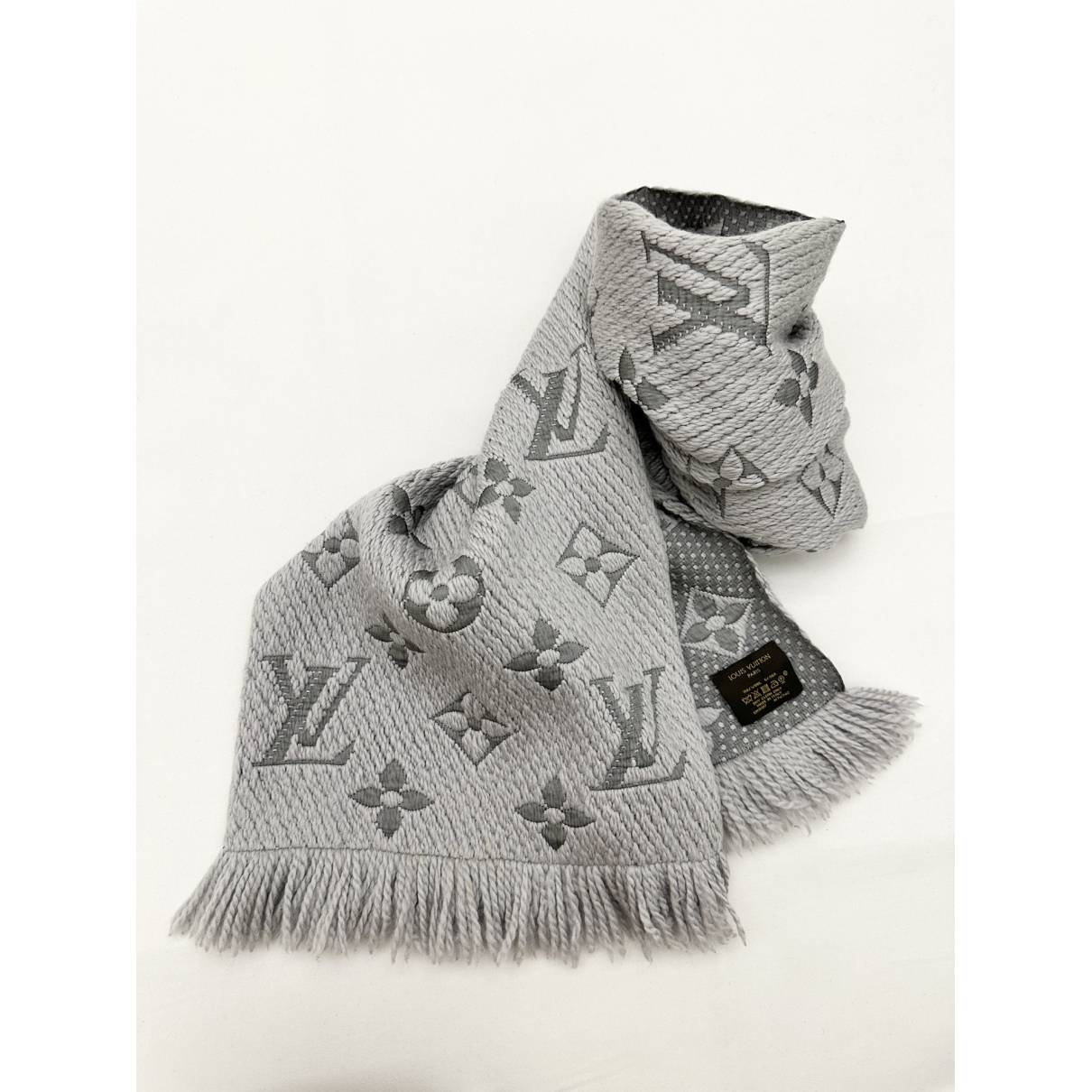Louis Vuitton Mng Vivienne Scarf Dark Grey Wool
