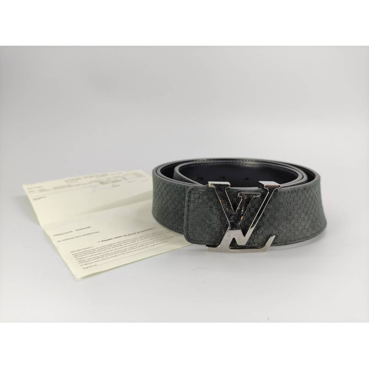 Initiales leather belt Louis Vuitton Khaki size L international in