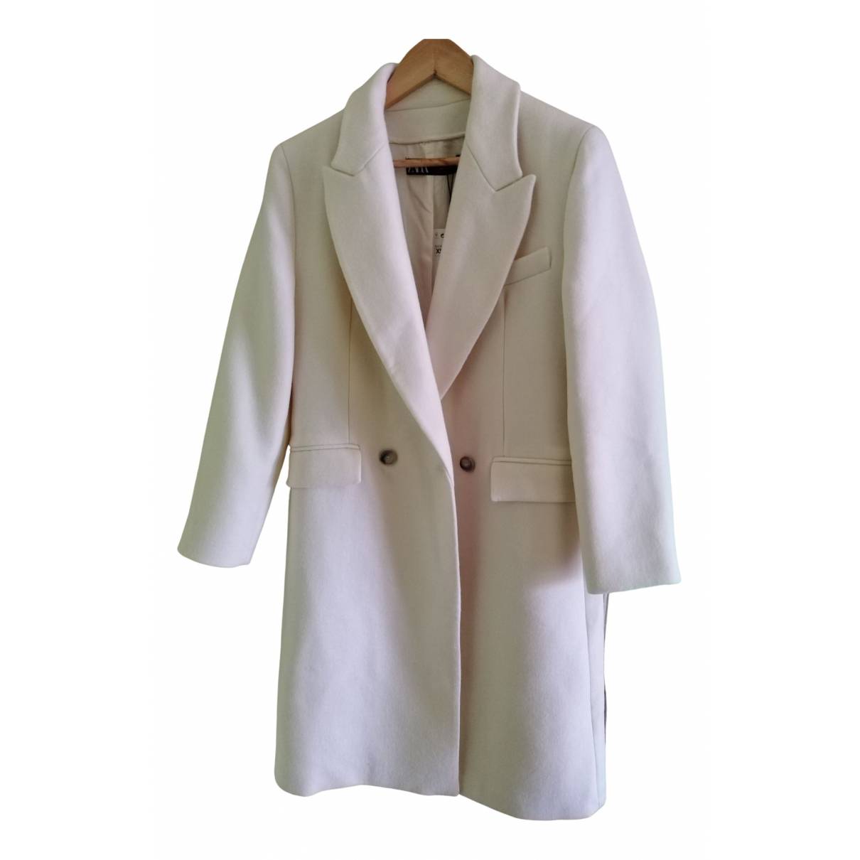 Manteau en laine Zara Écru taille XS International en Laine - 31012665