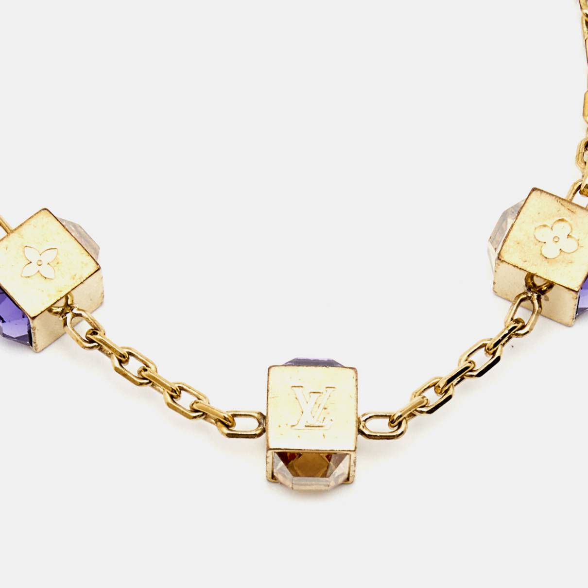 Louis Vuitton Monogram Gamble Dice Crystal Gold Tone Bracelet Louis Vuitton  | The Luxury Closet