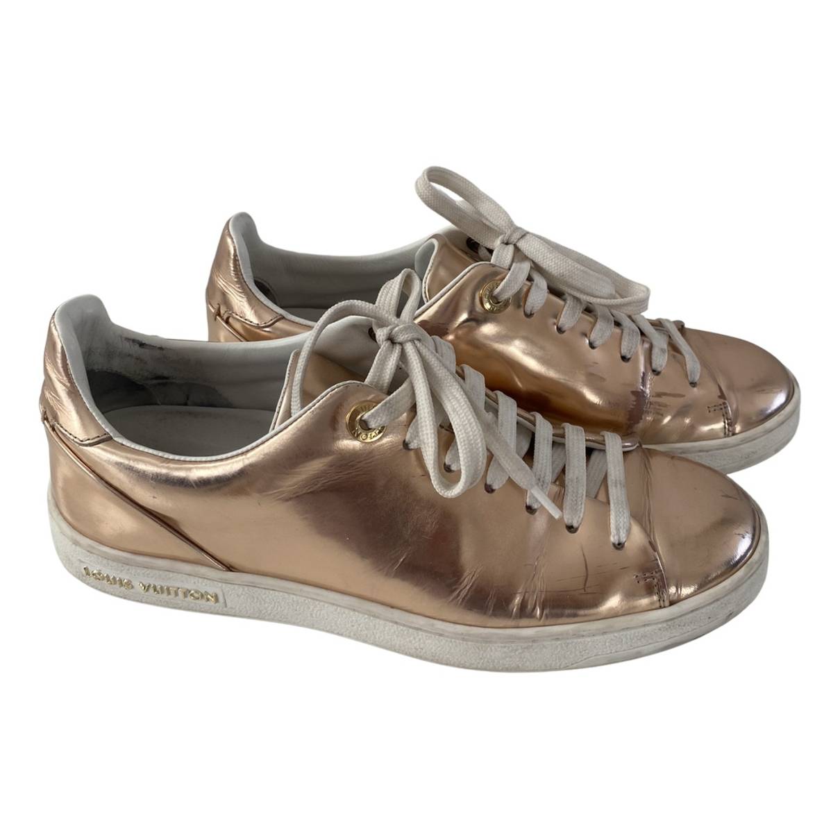 LOUIS VUITTON Metallic/Glitter Frontrow Sneakers Rose Gold | Luxity
