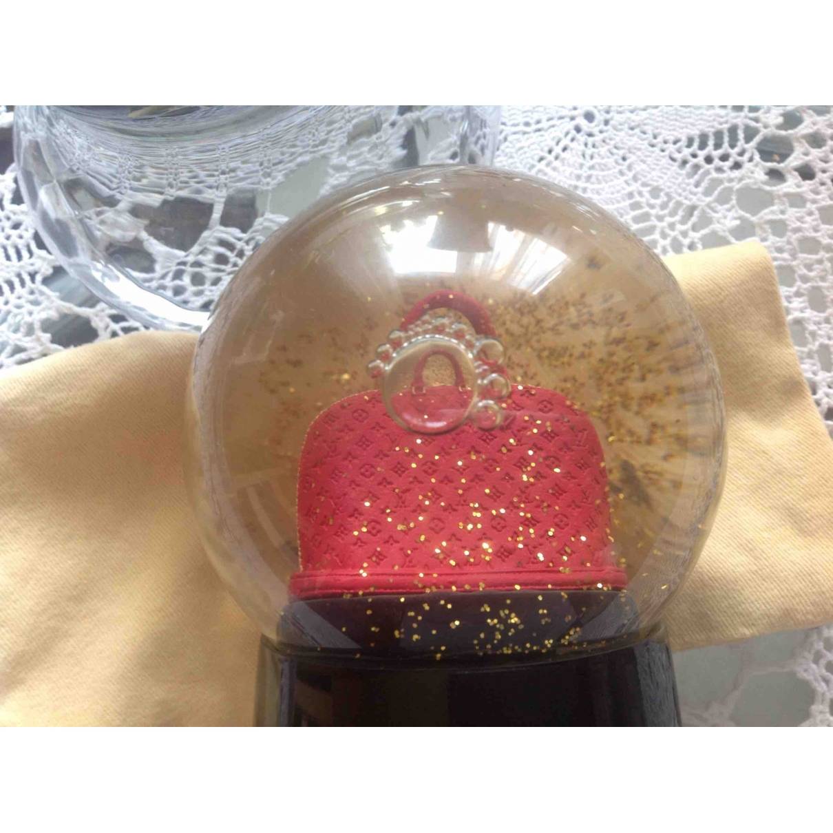 LOUIS VUITTON Snow Globe Dome Object Alma Novelty Ornament Limited Used red