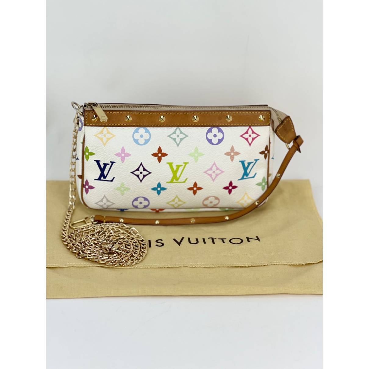Pochette accessoire leather handbag Louis Vuitton Multicolour in Leather -  30996833
