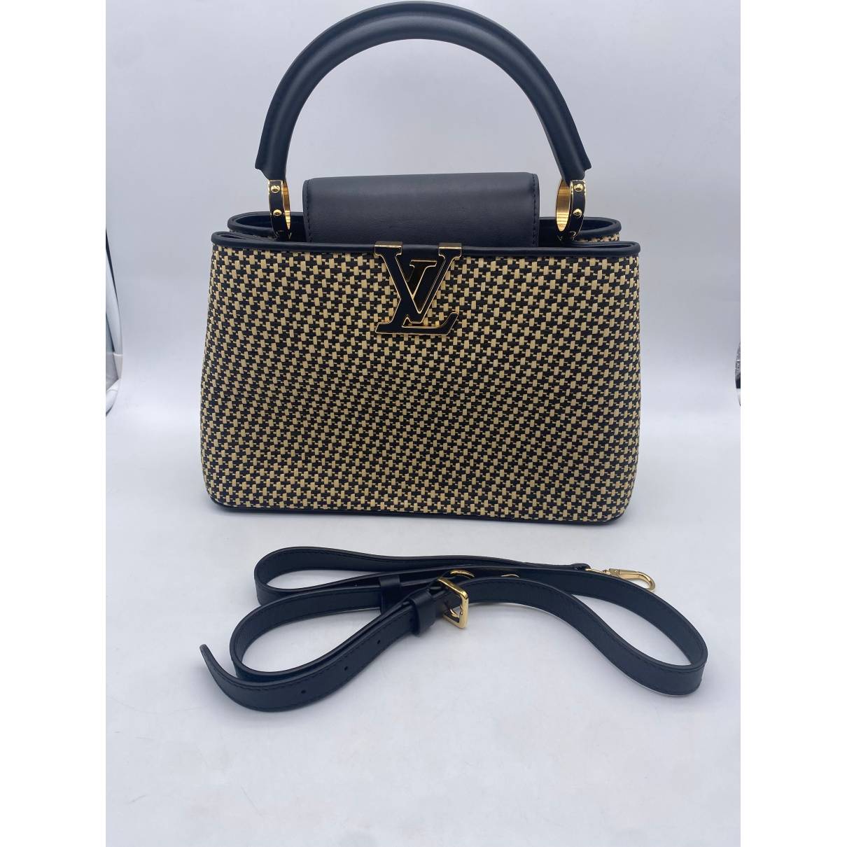 Louis Vuitton Capucine Straw Bag Size 27cm 