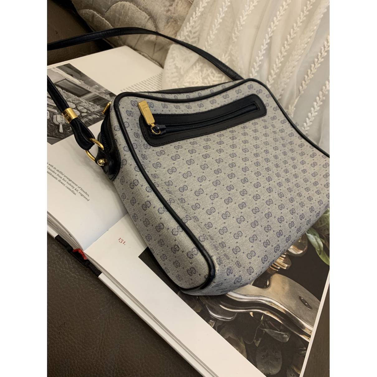 Ophidia cloth crossbody bag Gucci Navy in Cloth - 23099498