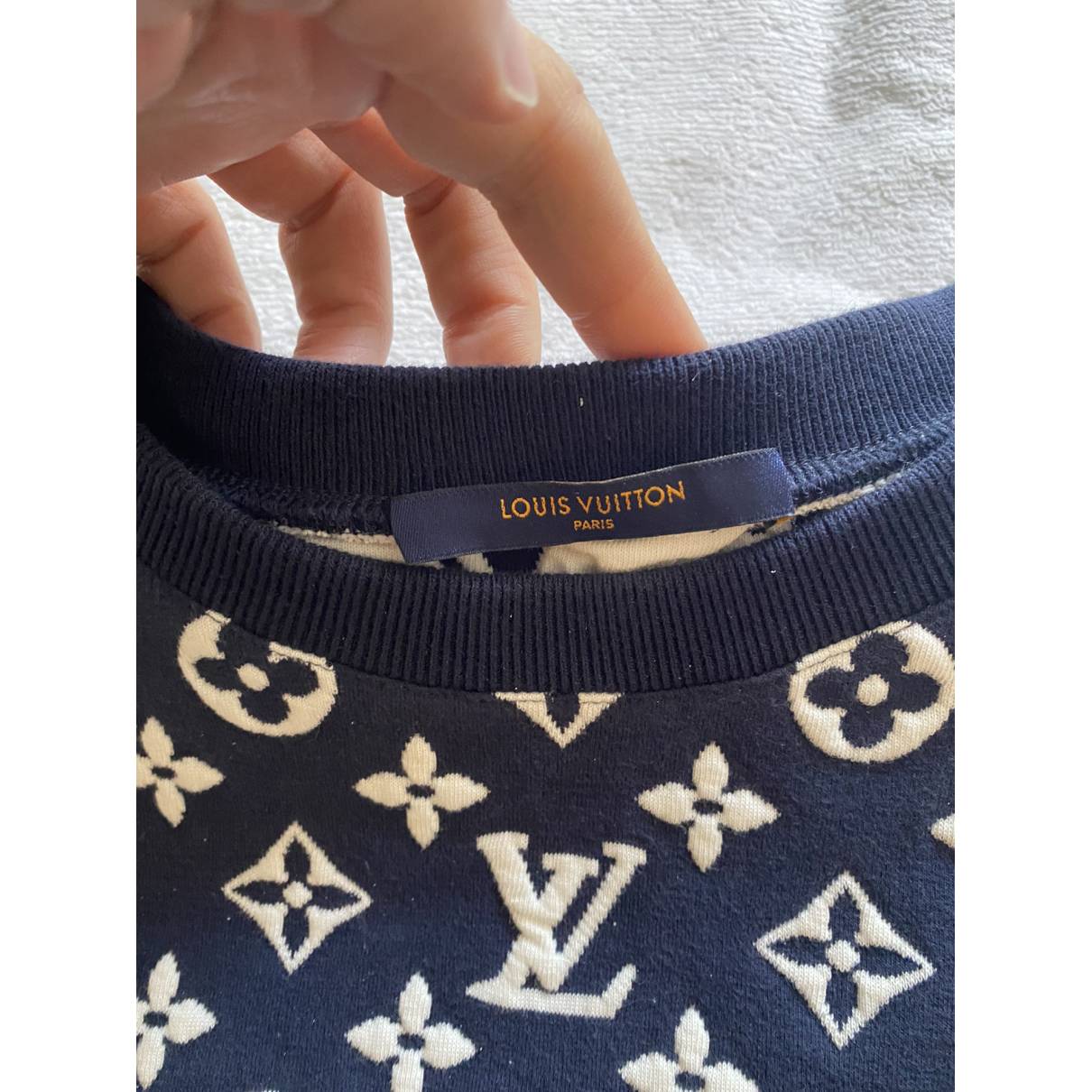 Louis Vuitton - Authenticated Sweatshirt - Cotton Navy for Men, Very Good Condition