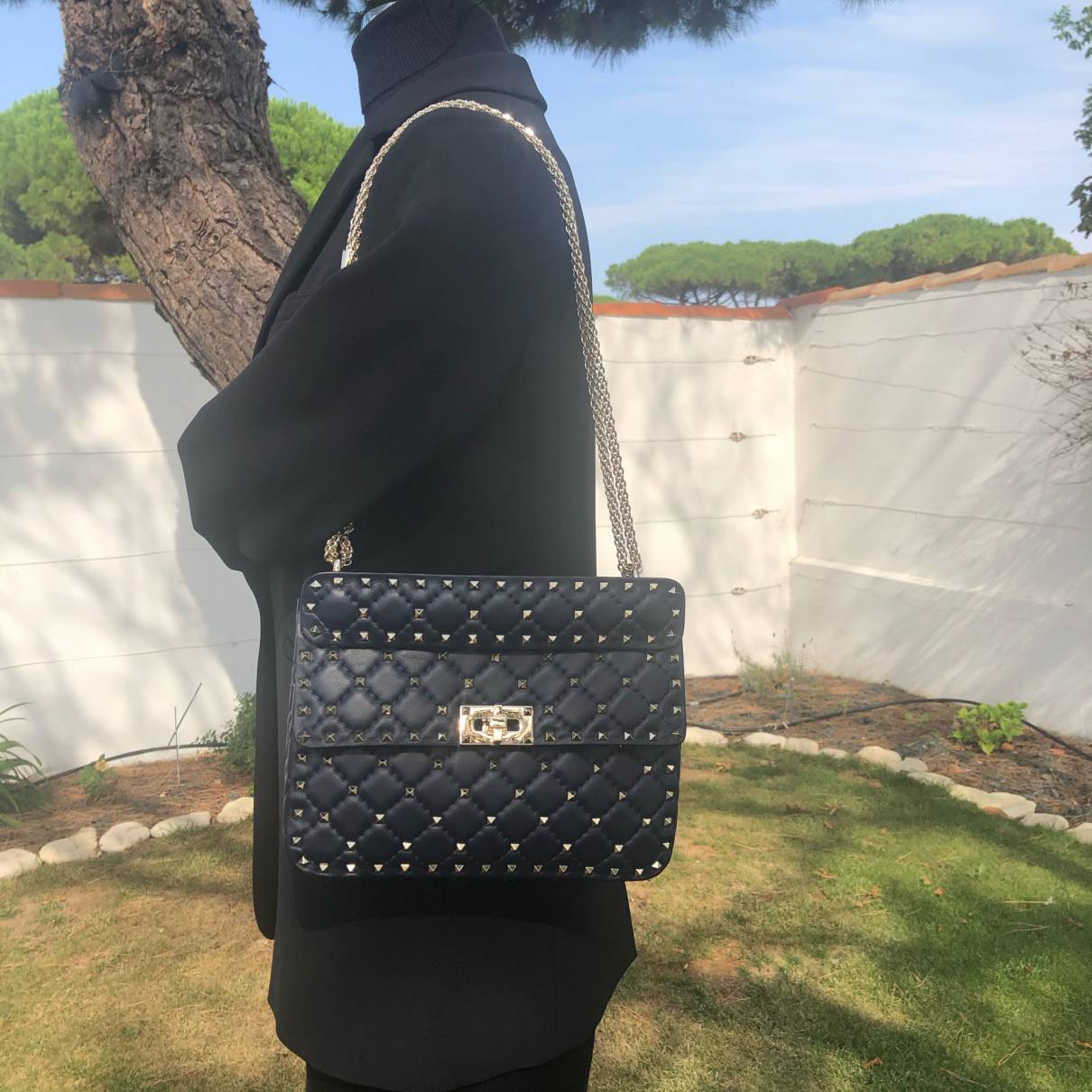 Valentino Medium Rockstud Spike Leather Shoulder Bag