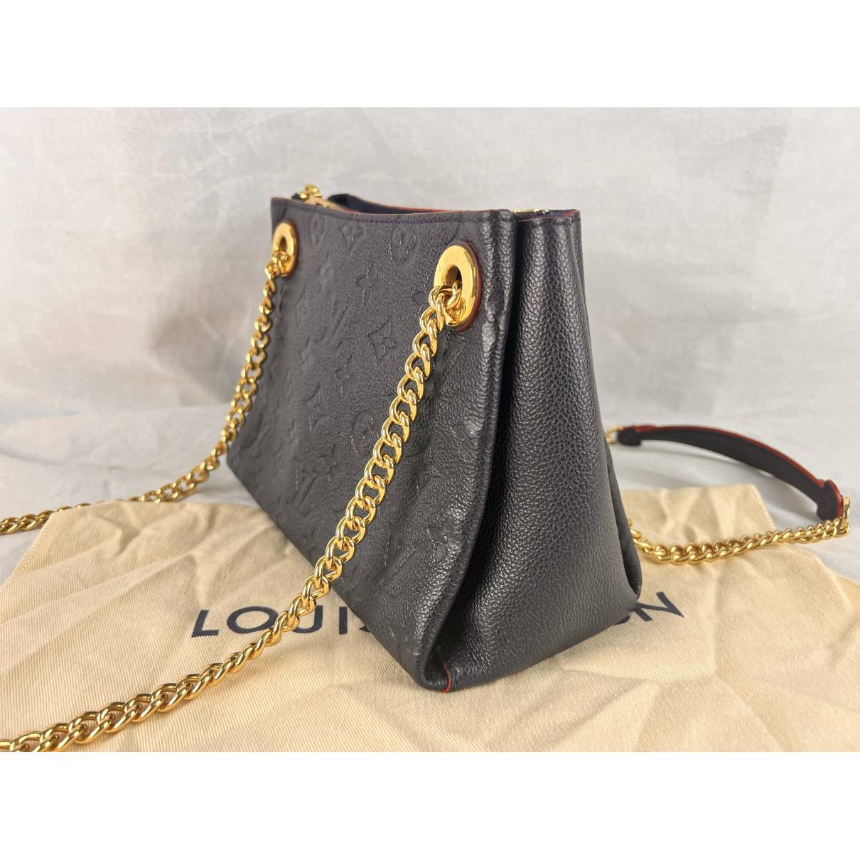 Surène bb leather handbag Louis Vuitton Navy in Leather - 34677564