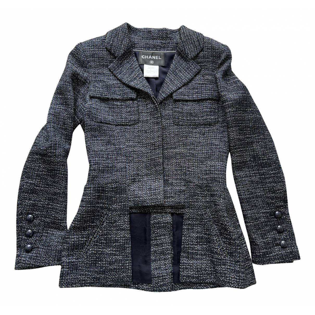 Tweed blazer Chanel Navy size 38 FR in Tweed - 24840376