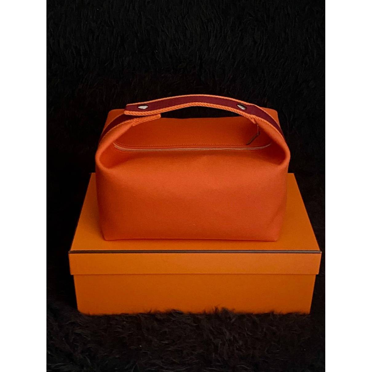 Hermès Orange Feu Toile Small Bride-a-Brac Case Available For Immediate  Sale At Sotheby's