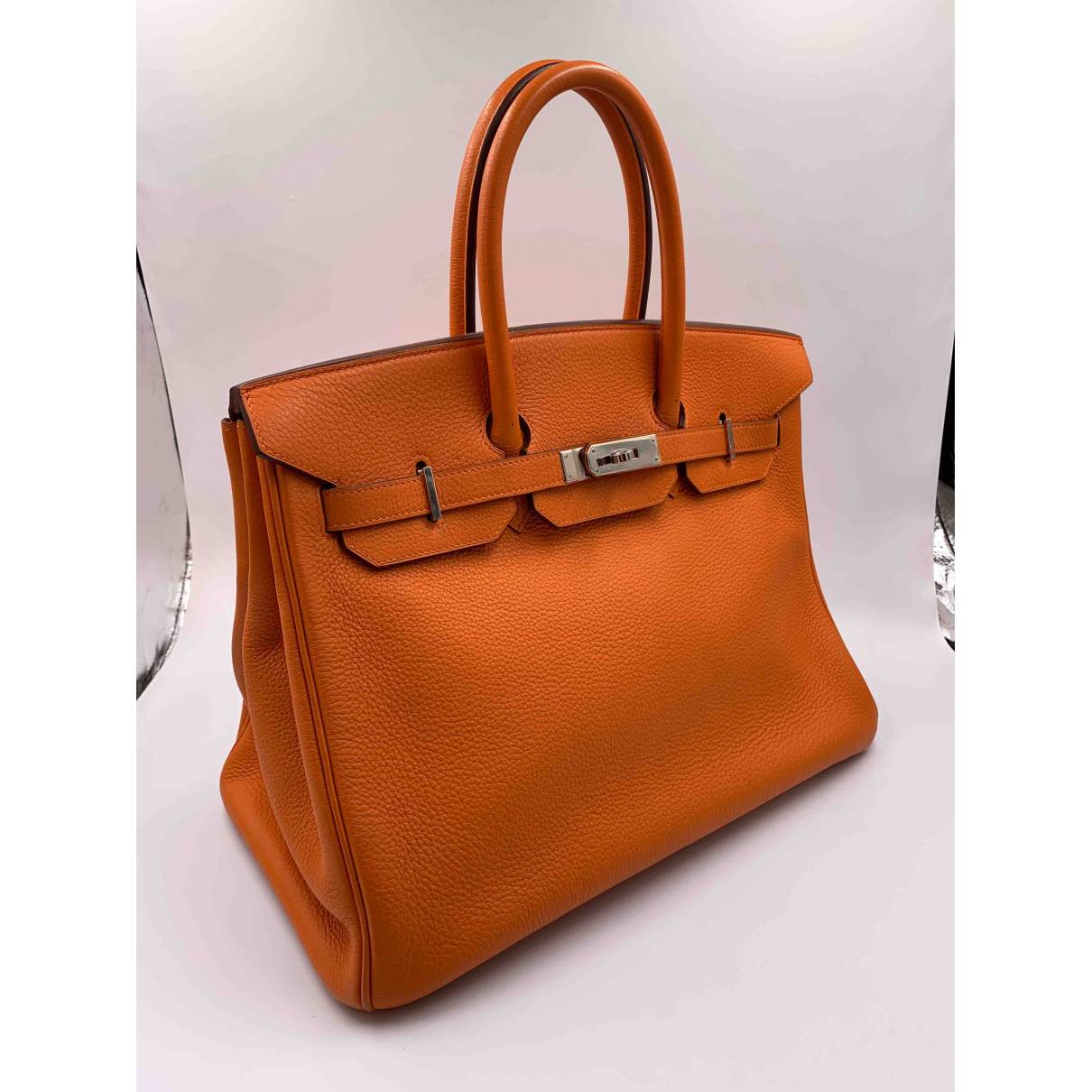 Birkin 35 leather handbag Hermès Orange in Leather - 16341830