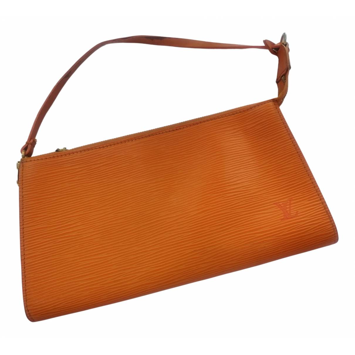 Pochette accessoire leather handbag Louis Vuitton Orange in Leather -  26747003