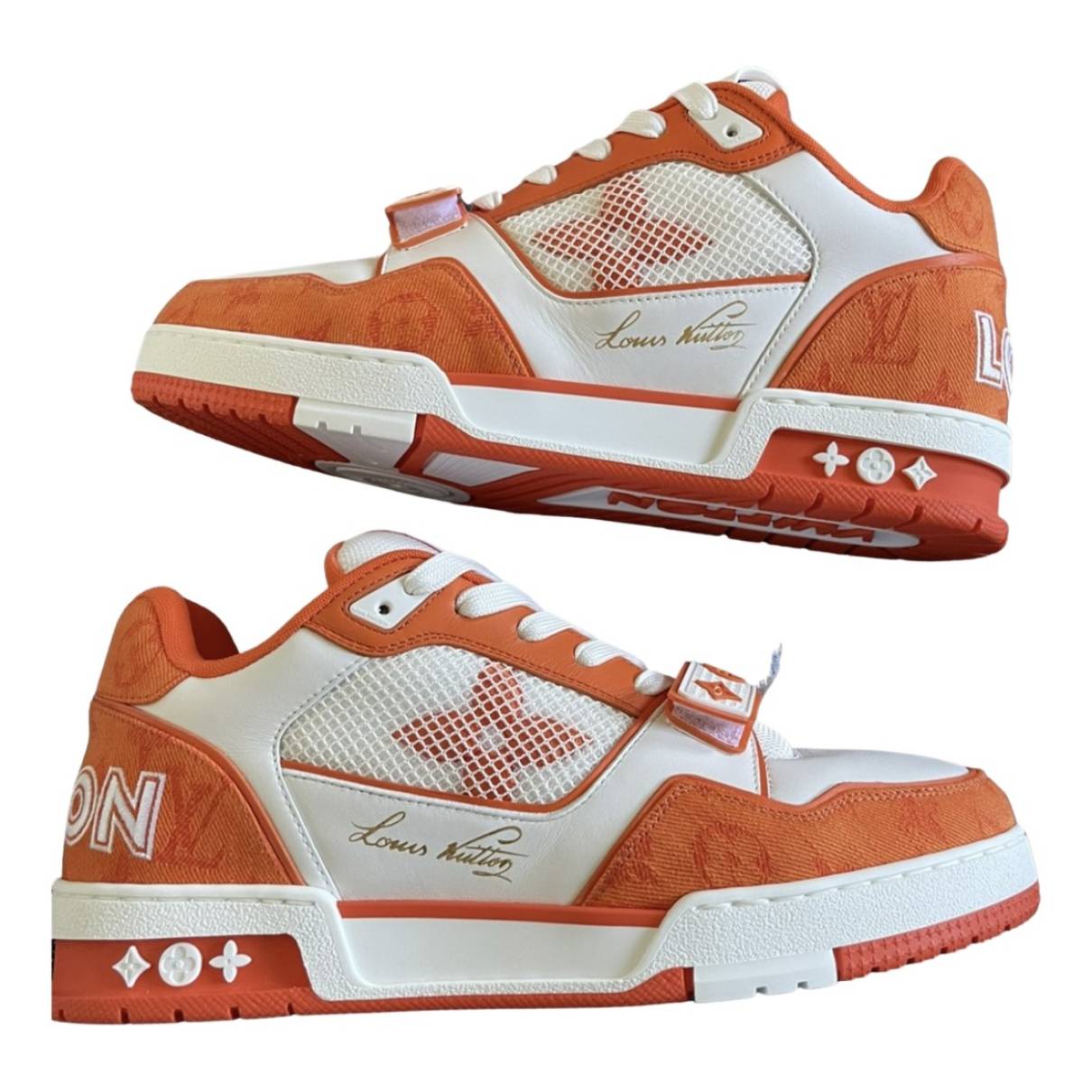 Lv trainer low trainers Louis Vuitton Orange size 8 US in Other