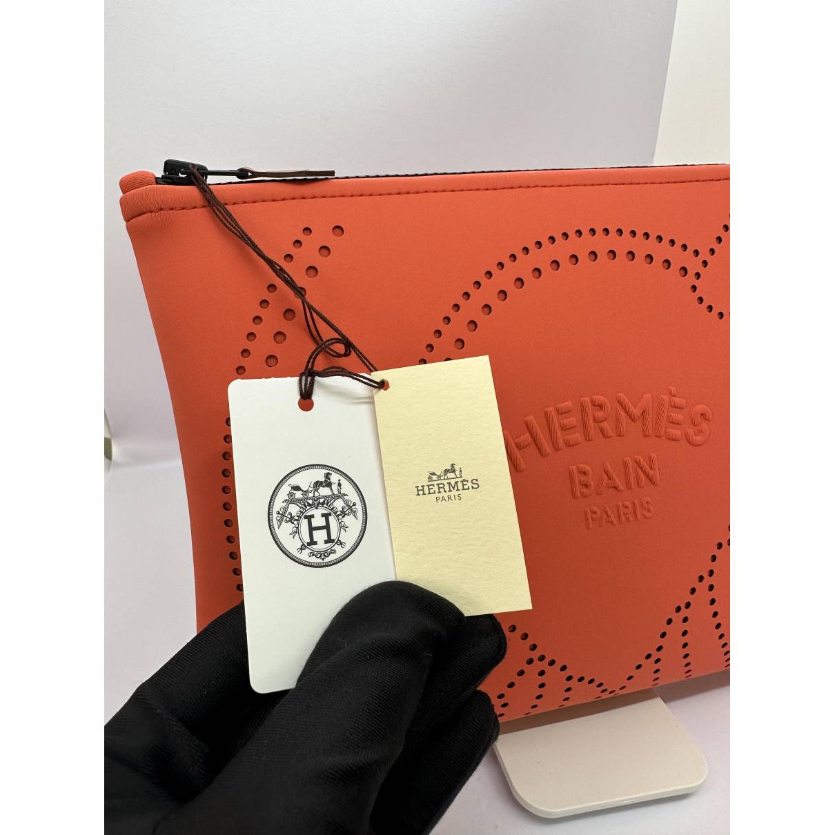 Vanity case Hermès Orange in Polyester - 31061279