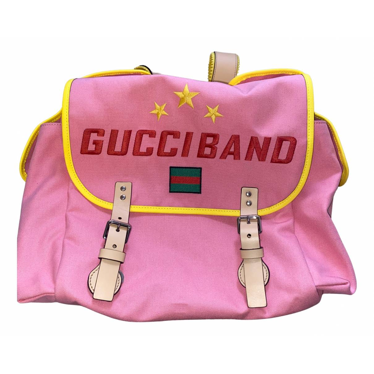 Cloth backpack Gucci Pink in Cloth - 23822345