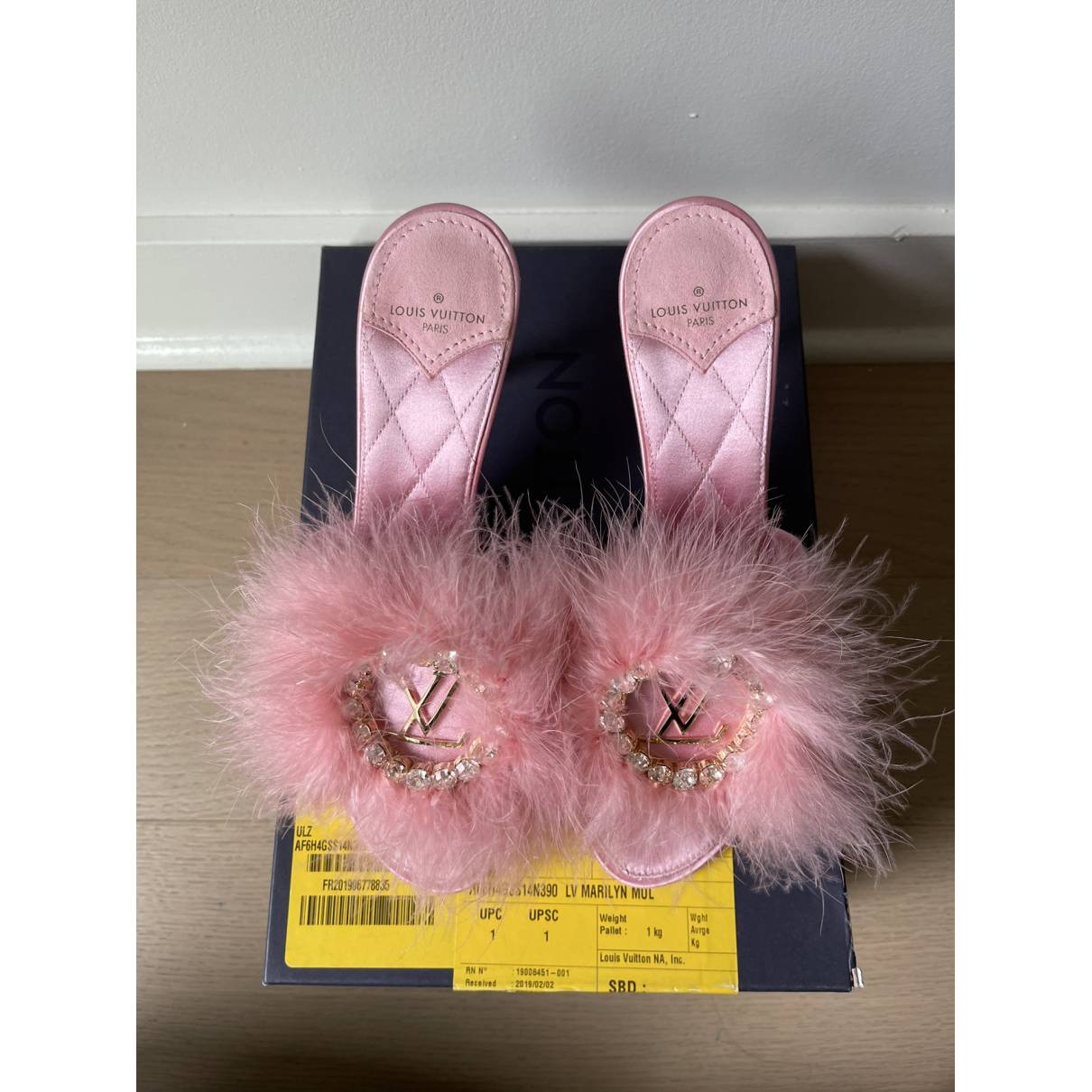 Cloth heels Louis Vuitton Pink size 39 EU in Cloth - 34980752