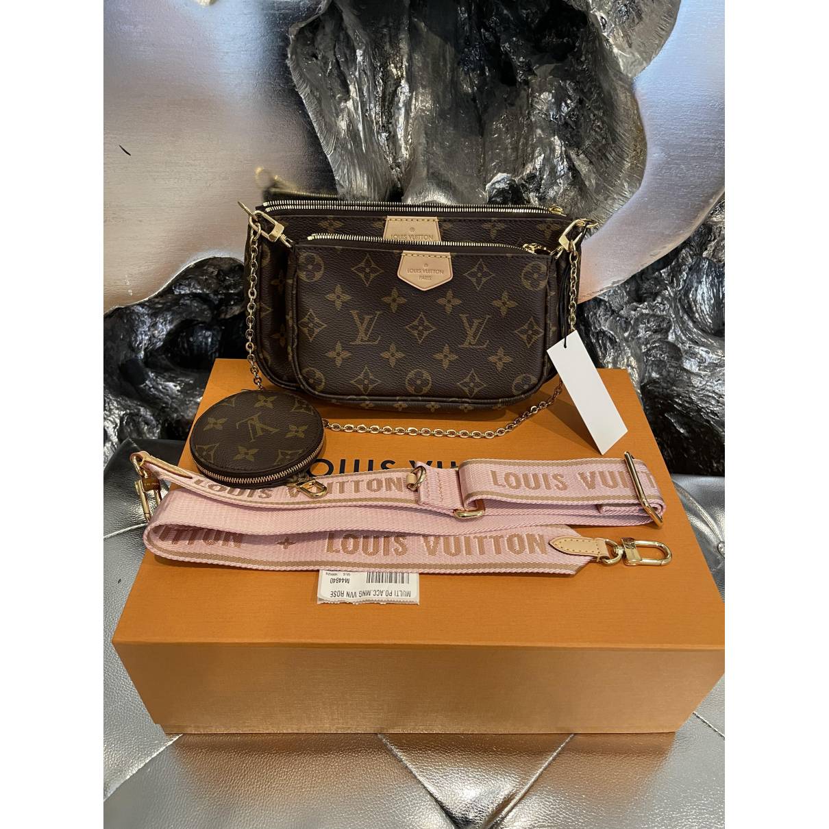 Multi pochette accessoires cloth crossbody bag Louis Vuitton Pink in Cloth  - 37444324