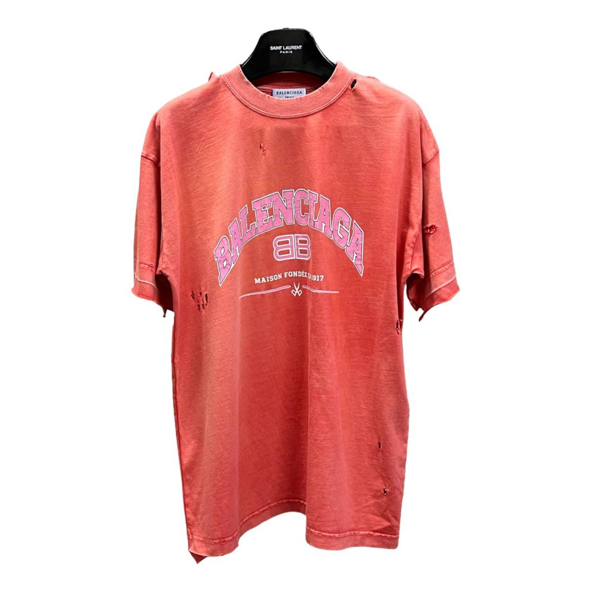 T-shirt Balenciaga Pink size S International in Cotton - 27658353