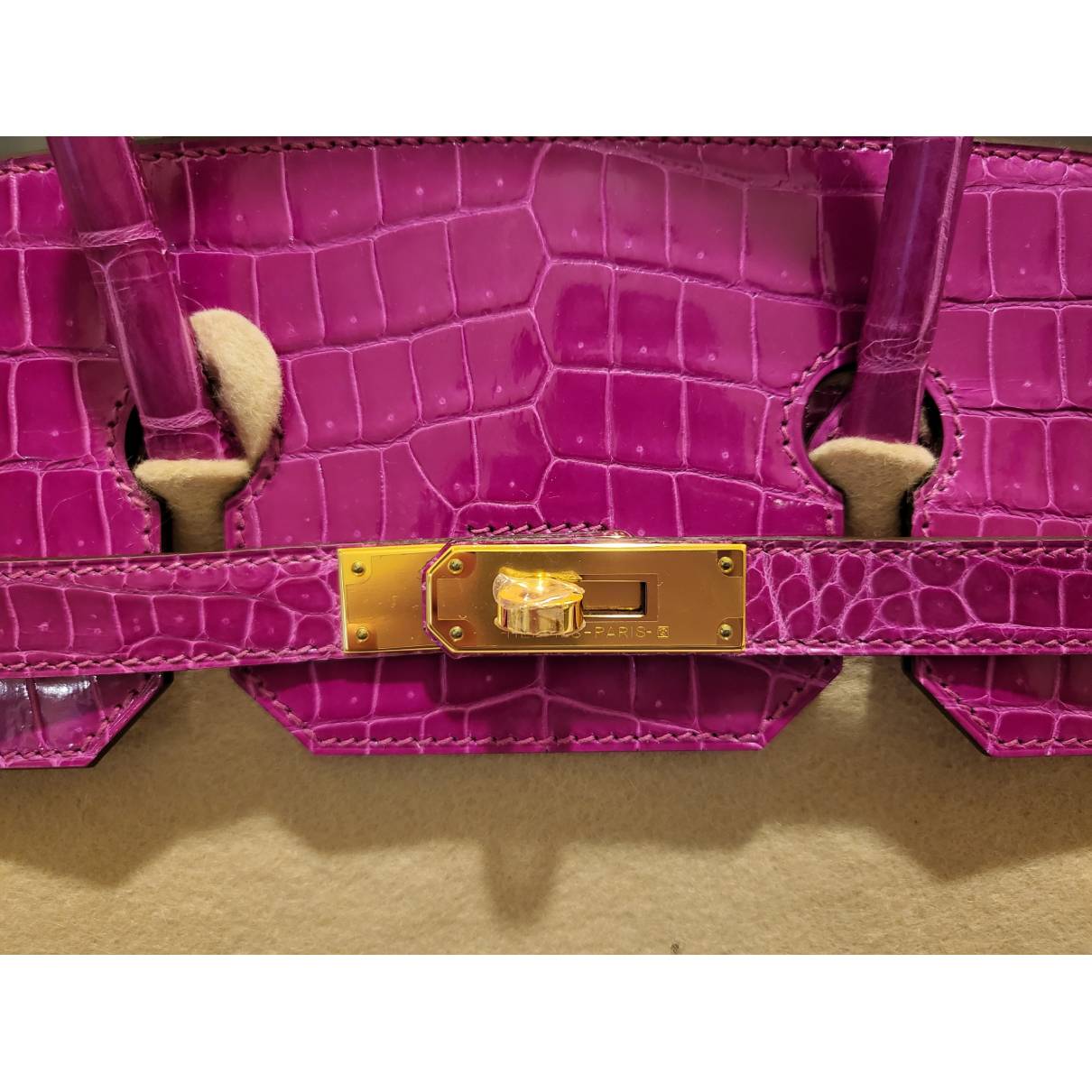 Birkin 35 crocodile handbag Hermès Pink in Crocodile - 28692471