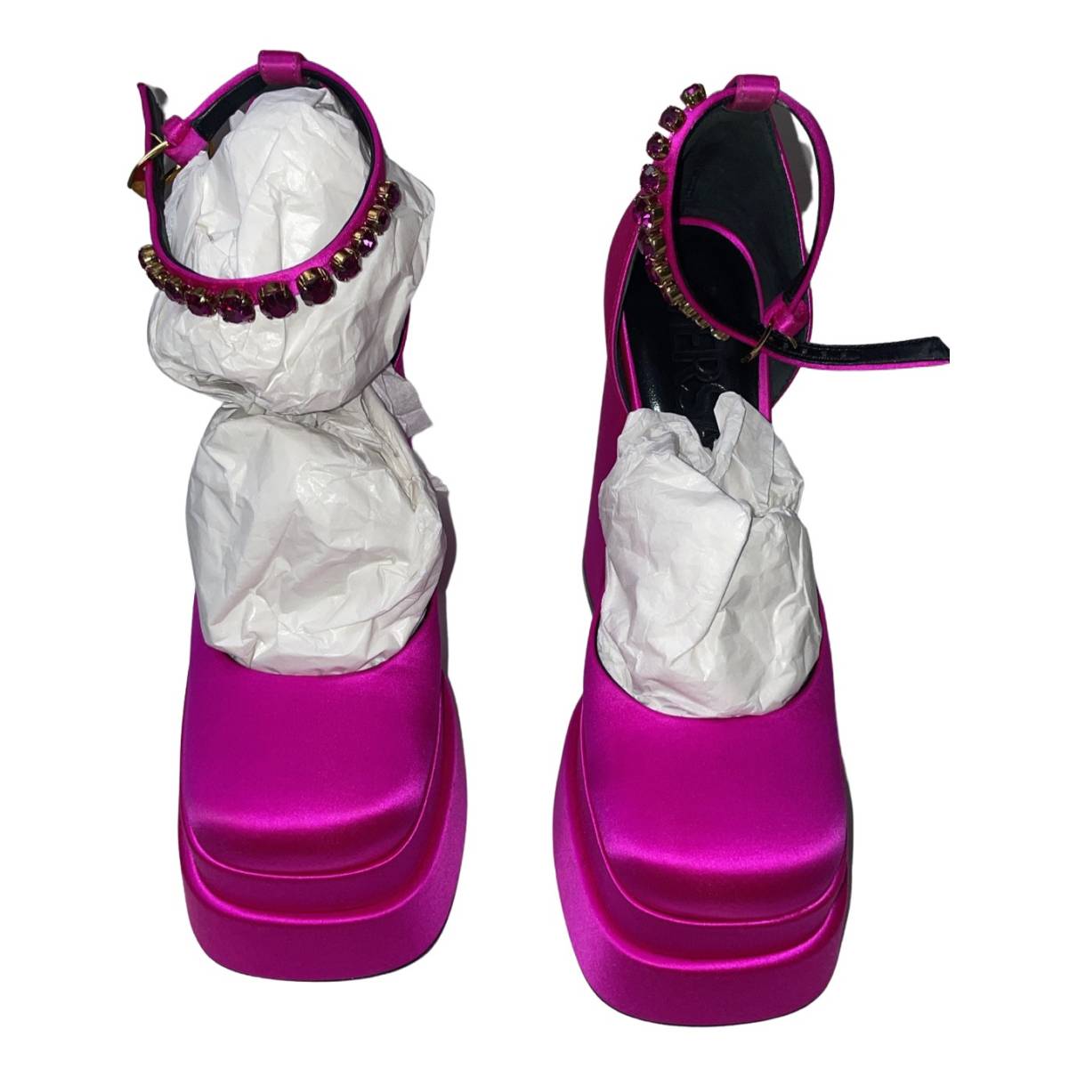 Medusa aevitas fabric heels Versace Pink size 38 EU in Cloth