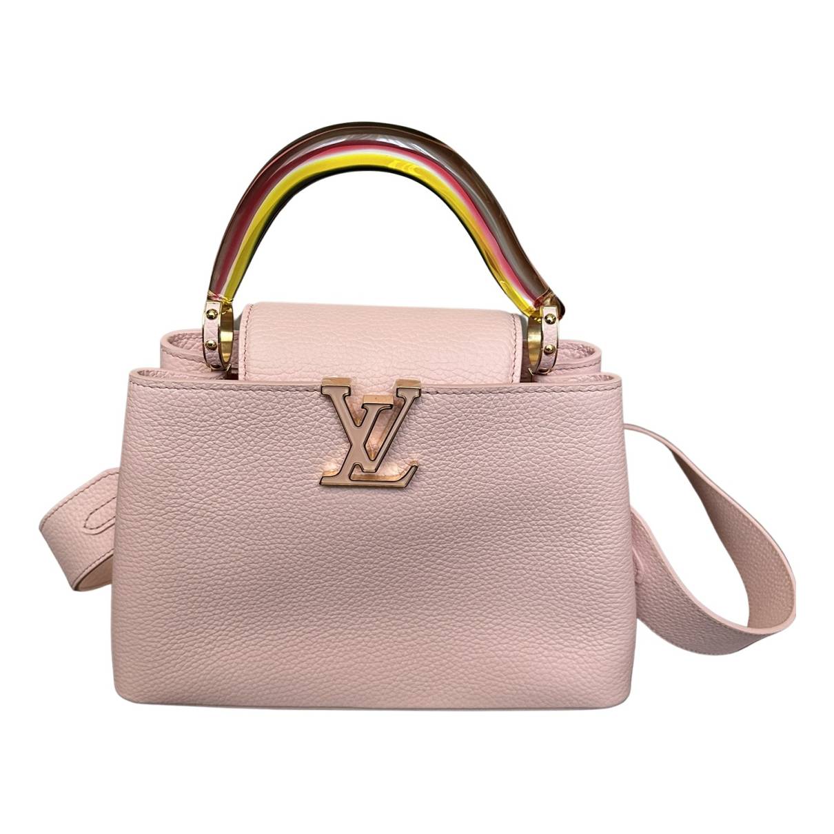 Capucines leather handbag Louis Vuitton Pink in Leather - 32868300