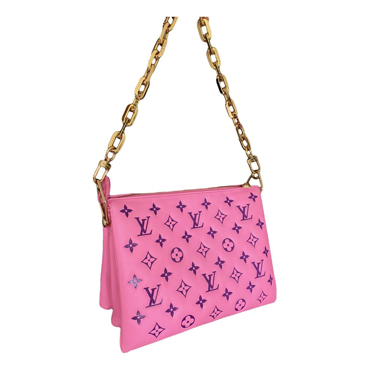 Coussin leather handbag Louis Vuitton Pink in Leather - 34827610