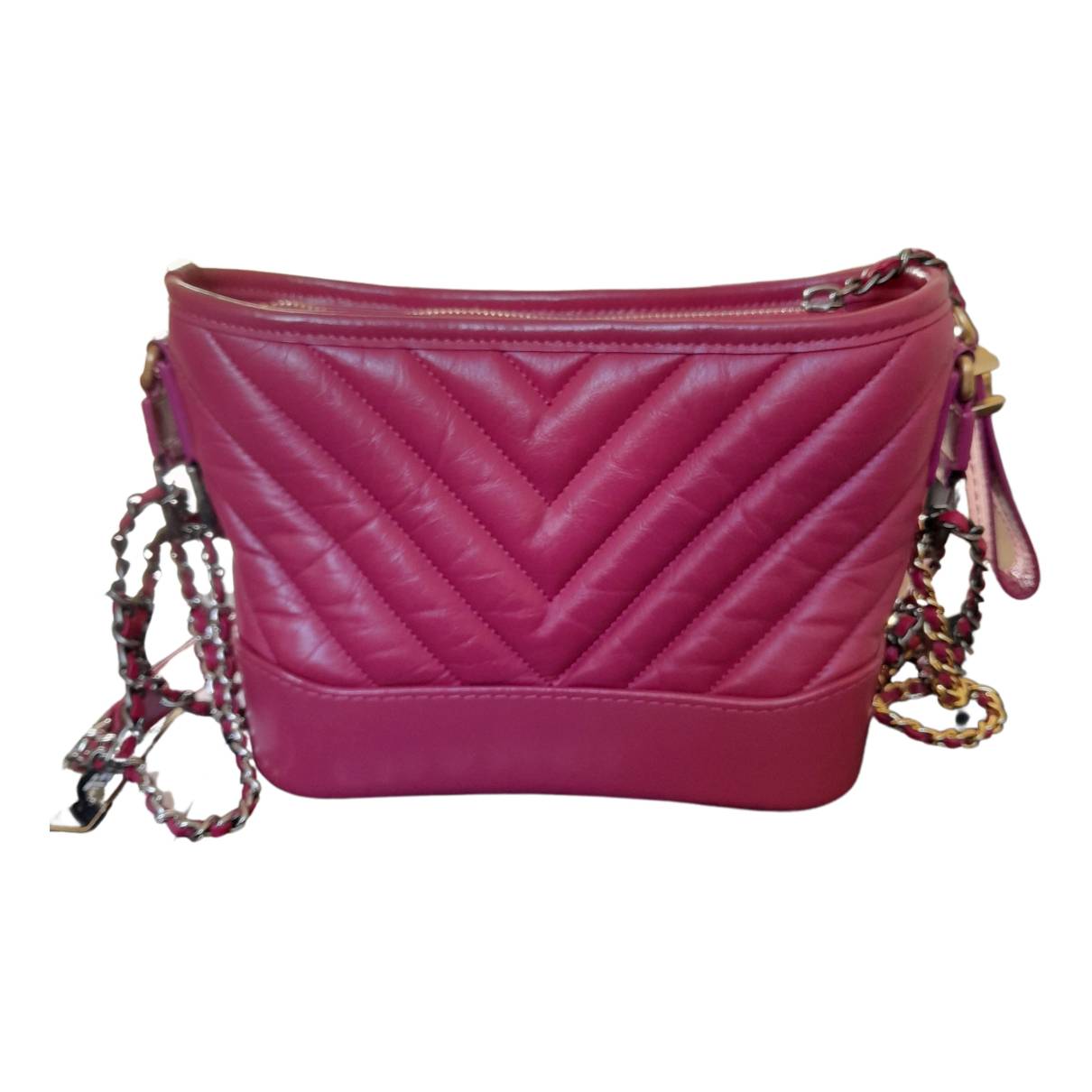 Chanel Aged Calfskin Quilted Small Gabrielle Hobo Pink