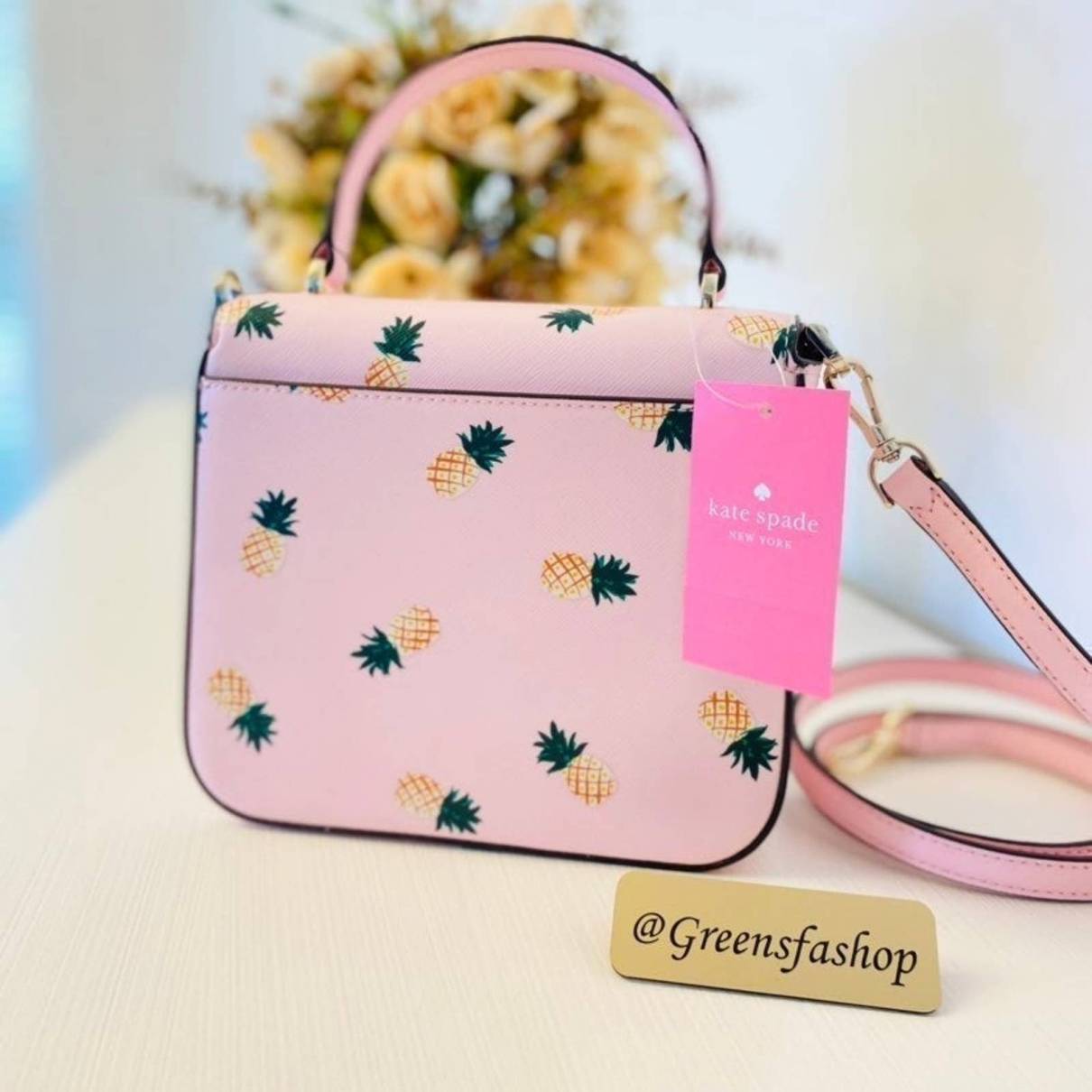 Kate Spade New York Pink & Green Pineapple Square Crossbody Bag, Best  Price and Reviews